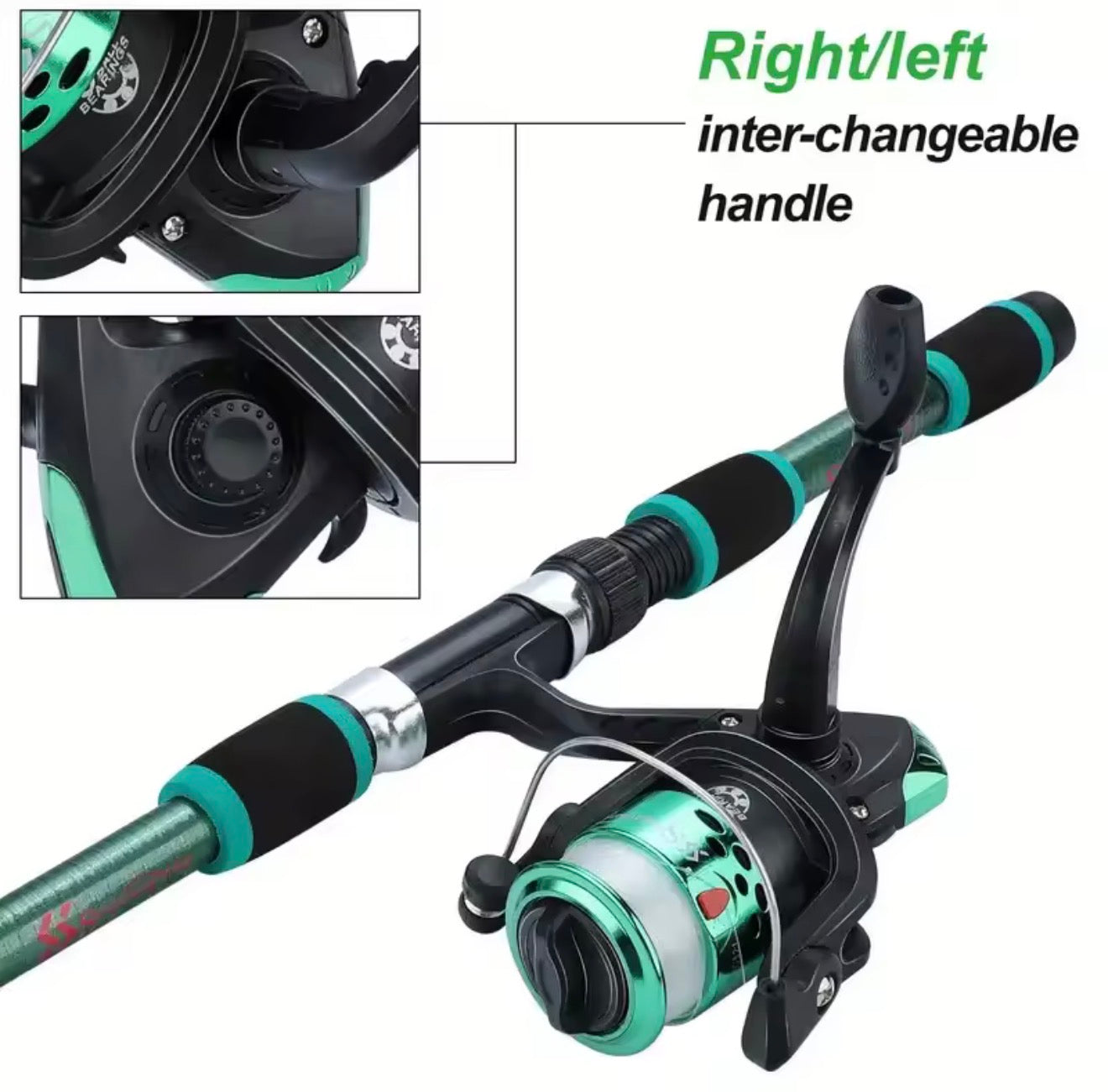 Fishing Pole Set Full Kit – Telescopic Rod, Spinning Reel, Baits & Hooks
