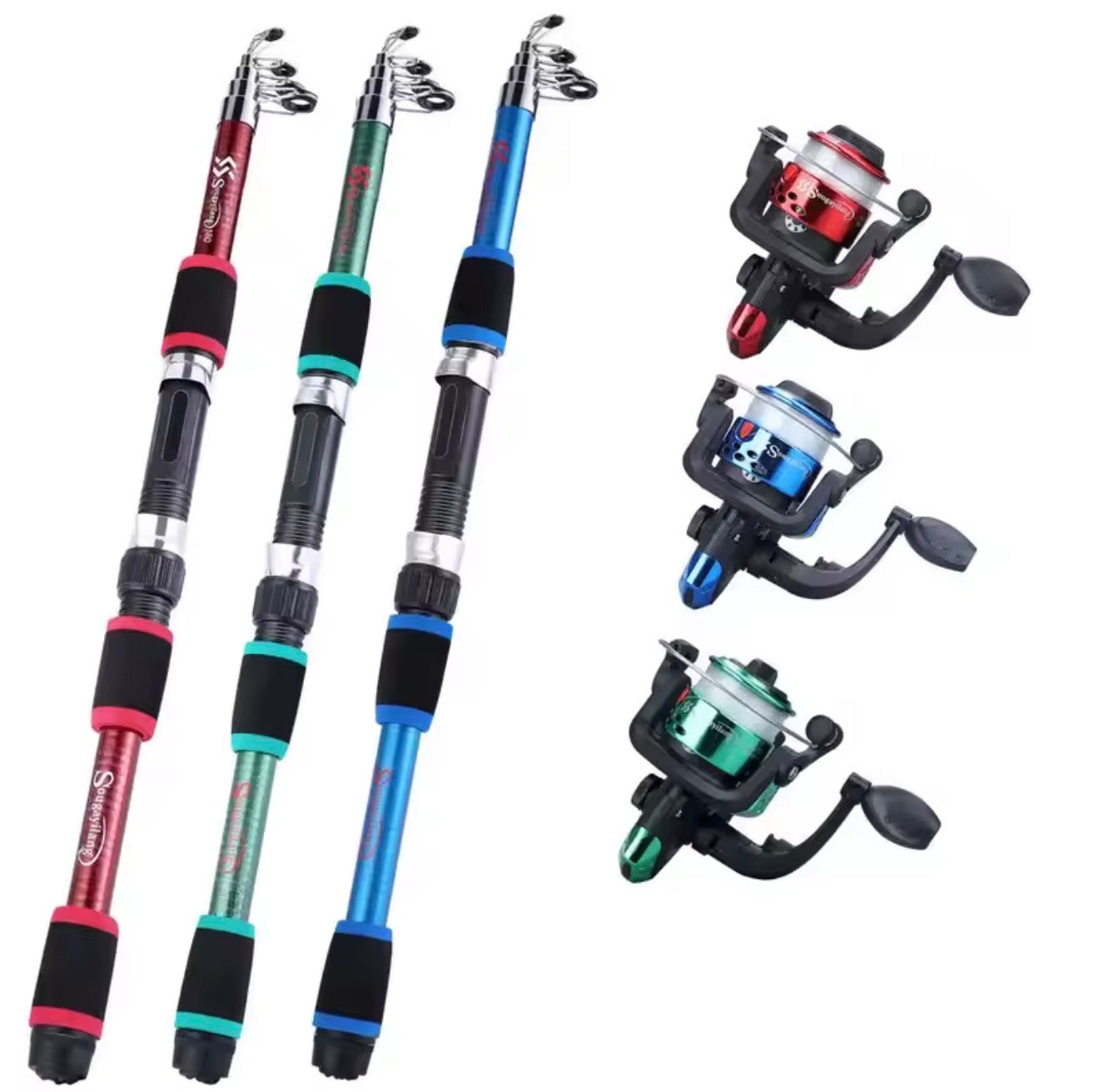 Fishing Pole Set Full Kit – Telescopic Rod, Spinning Reel, Baits & Hooks