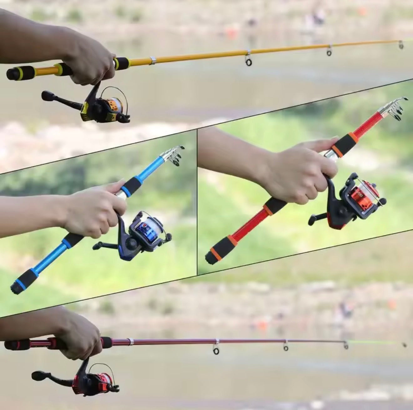 Fishing Pole Set Full Kit – Telescopic Rod, Spinning Reel, Baits & Hooks