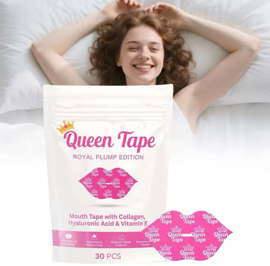 Queen Tape Sleep Mouth Tape – Anti-Snoring Strip with Collagen, Hyaluronic Acid & Vitamin E