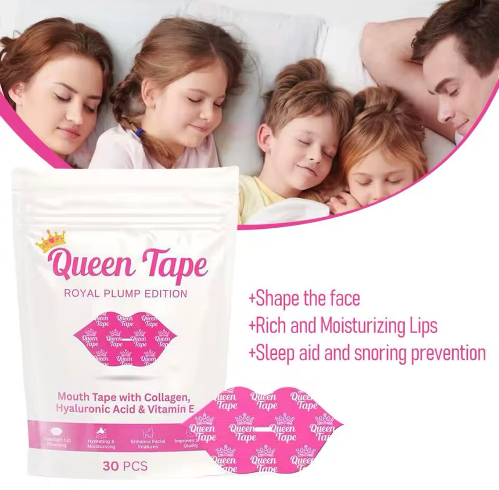 Queen Tape Sleep Mouth Tape – Anti-Snoring Strip with Collagen, Hyaluronic Acid & Vitamin E